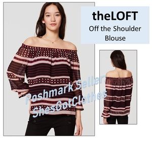 theLOFT Off the Shoulder Chiffon Blouse **NWT**